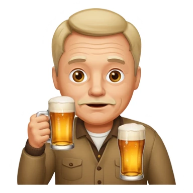 drunk middle man with a glass of beer sticker