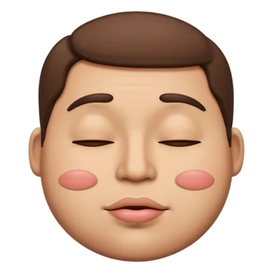 A male emoji with big fat lips with it’s eyes closed sticker