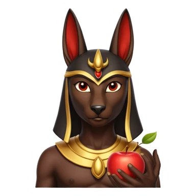 anubis god with an apple sticker