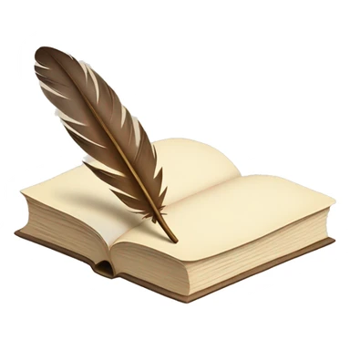 quill and book beige sticker