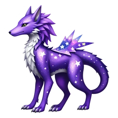 Epic Edgy Black White Purple ethereal eldritch Sergal-shiny sparkle starry Serval-Fionbri full body sticker