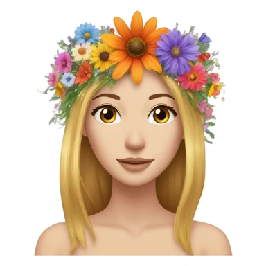 Colorful wildflower crown with glitter  sticker