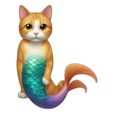 Cat with a mermaid tail sticker