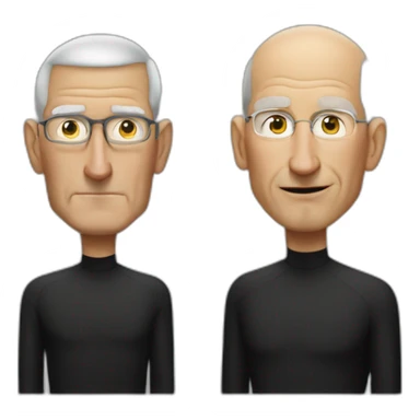 Tim Cook salute Steve Jobs no hair  sticker