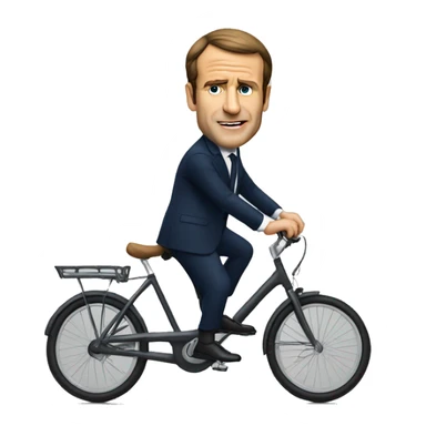 Macron sur un vélo  sticker