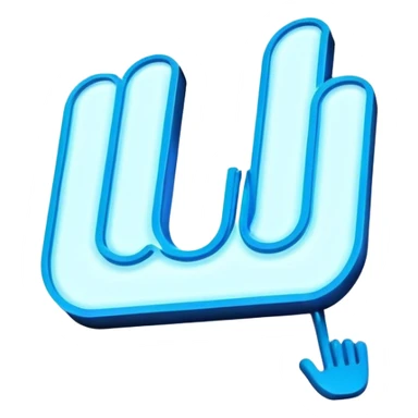 neon sign with the word Lu sticker