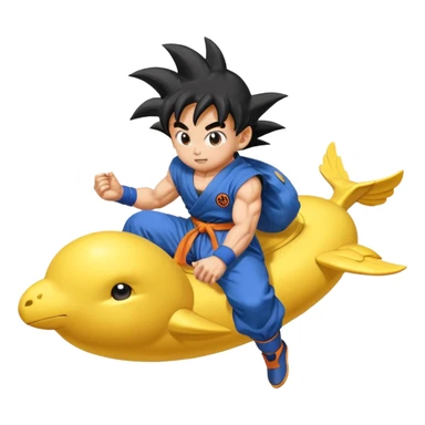Nube voladora dorada o amarilla de Goku o Goku en nube voladora sticker