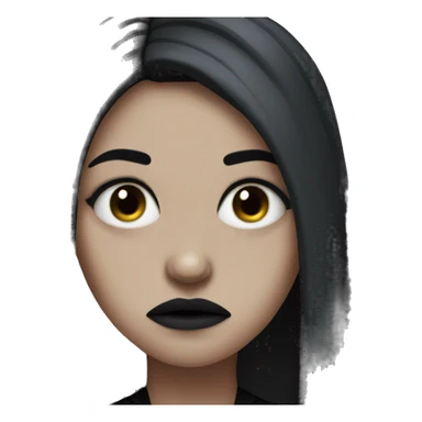 Goth girl with a very disgusted face sticker