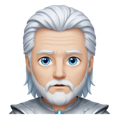Odin with blue eyes, white hair, silver outfit sticker