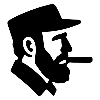 Fidel Castro with a cigar solid filled icon sticker