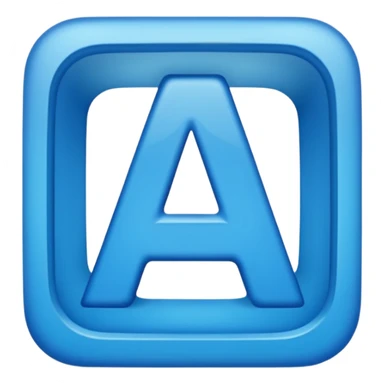 capital letter "A" printed in blue color square shape in center sticker