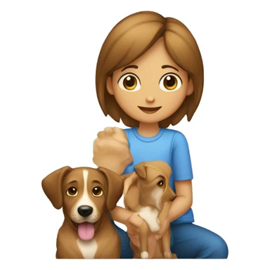Familia mamá papá Niño de 4 años y perro sticker
