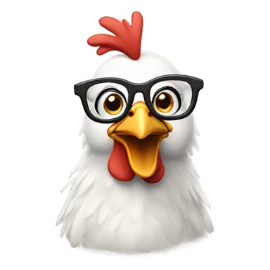 Pixar nerdy chicken wearing eyeglasses sticker