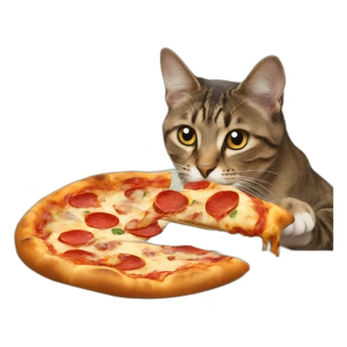 A cat eating pizza sticker