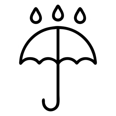 clean lines umbrella with rain icon sticker