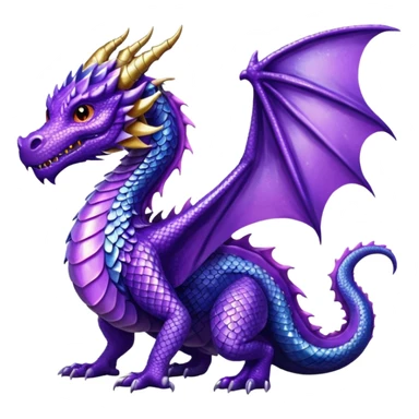 glitter purple dragon sticker