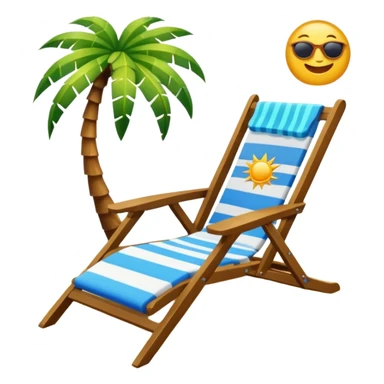 silla de playa y palmeras sol y olas sticker