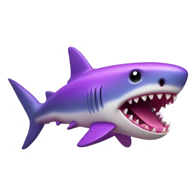 pink purple shark eating a soccer ball sticker