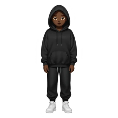 Oversized black hoodie and pants dark aesthetic  sticker