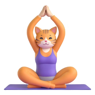 cat doing yoga camel pose with arched back sticker