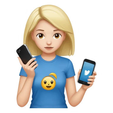 girl holding a phone posing bent over  sticker