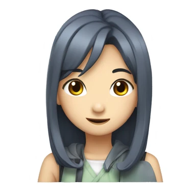 a anime giarl saying hi sticker