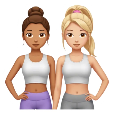 Best friends wearing matching shirts and yoga pants sticker