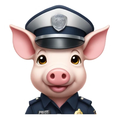 Piglet wearing a police officer uniform  sticker