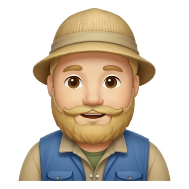 Pêcheur blond barbu grassouillet sticker