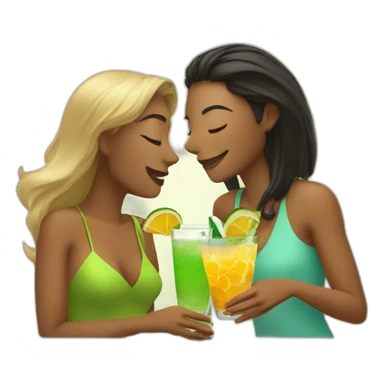 Wen and woman drink coctails sticker