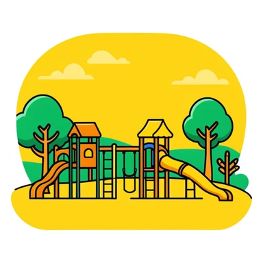 children's playground with jungle gym sticker