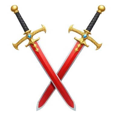 Fully golden two royal swords crossed sticker