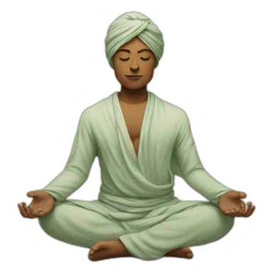 Sage is meditating with turban on the head sticker