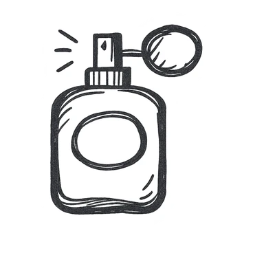 perfume bottle, hand drawn outline, no fill sticker