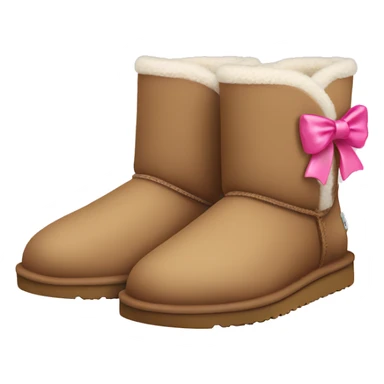 Ugg boots with little pink bows on top sticker