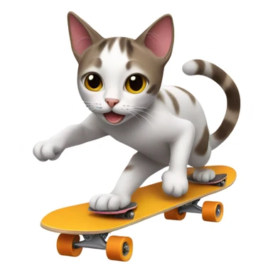 cat skateboarding sticker