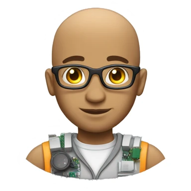 male balded electronics engineer who loves to code and tinker sticker