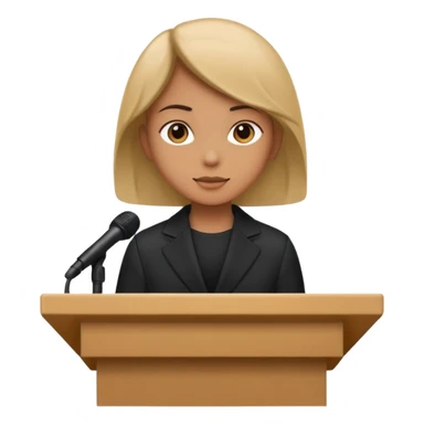 person silhouette speaking from a podium sticker