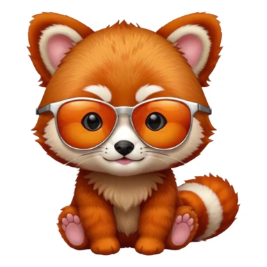 baby Red panda wearing sun glasses sticker