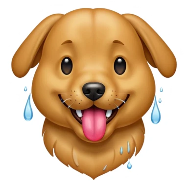 Dog panting with big tongue sticker