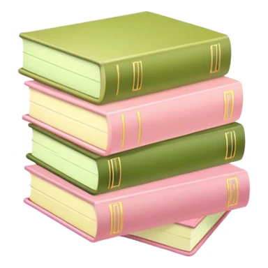 Pastel pink pastel yellow and matcha colored books sticker