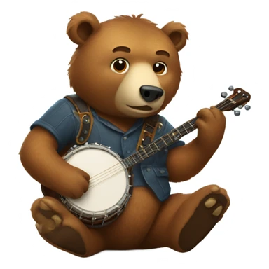 Bear playing banjo sticker