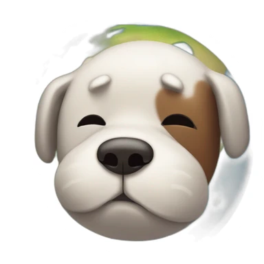 planet Earth with a cartoon sleepy dog face sticker