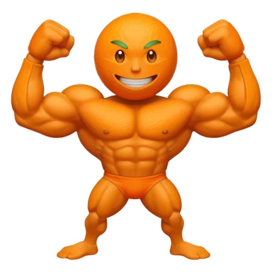  orange  with a face  had strong arms and legs sticker