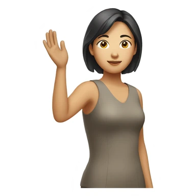 Asian woman (full-body) (one arm raised) sticker