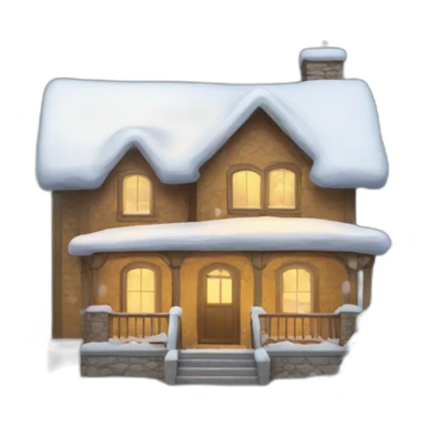 House with snow sticker