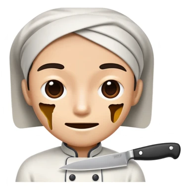 speaking face merged with kitchen knife, split down the middle sticker