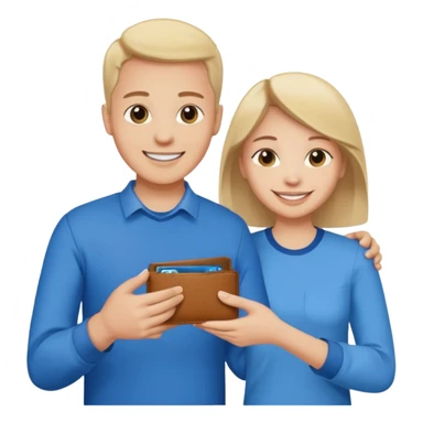 persona devolviendo billetera a otra persona sticker