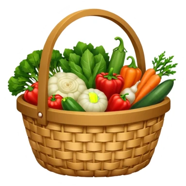 generate an image for vegetables basket without handel sticker
