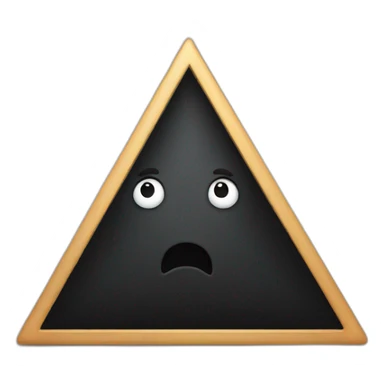 Black triangle with a shy face sticker